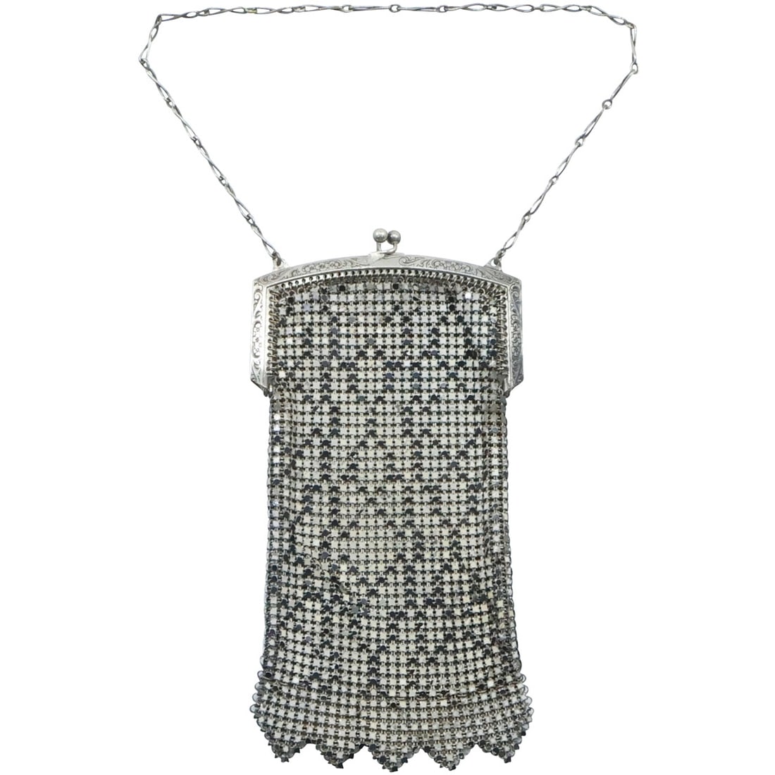 Circa 1920s Sterling Silver Frame Mesh Bag 6 in. x 3 in. (1 of 14)