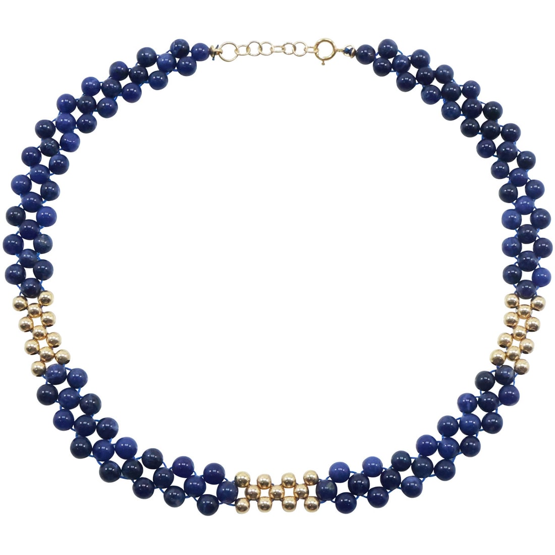 14K Clasp and Beads Lapis Lazuli Necklace 16 in. x 1/2 in. (1 of 19)