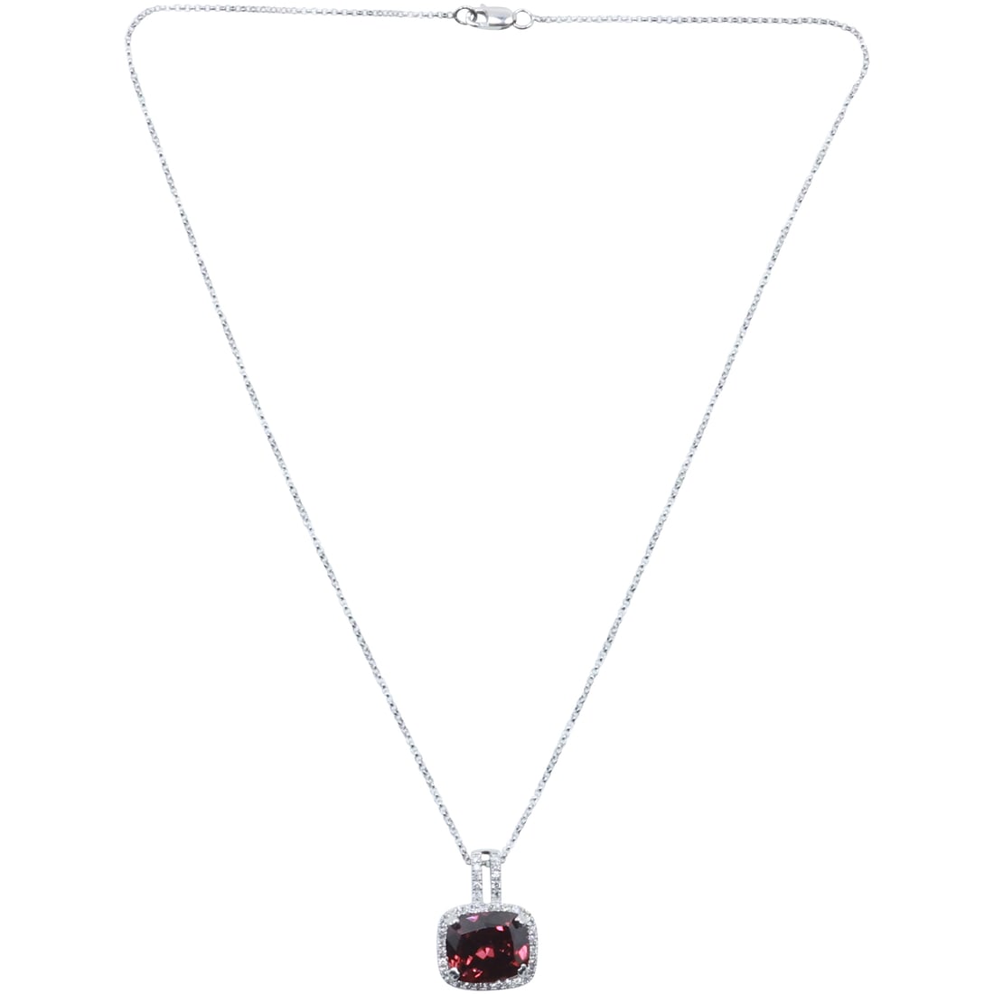 14K GOLD Spinel? Purple Amethyst? with 44 DIAMONDS Necklace 3.5 dwt, 15 in. chain (1 of 15)