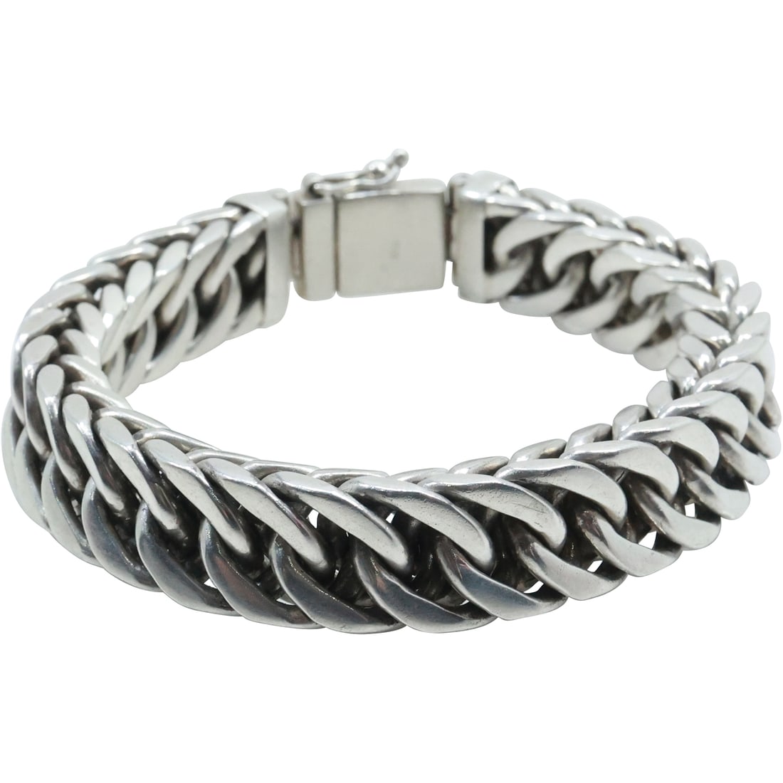 Superb .925 Sterling Silver Heavy Chain Link Men's Bracelet weighs 123.3 grams, 9 in. x 1/2 in. (1 of 20)