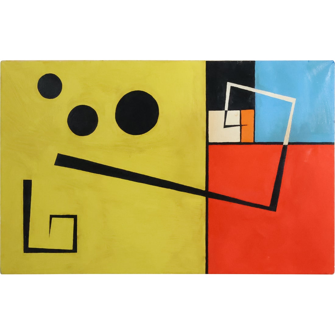 Mid-Century Modern Geometric Abstract Oil Painting on Canvas, Fibonacci sequence,  Unsigned (1 of 20)
