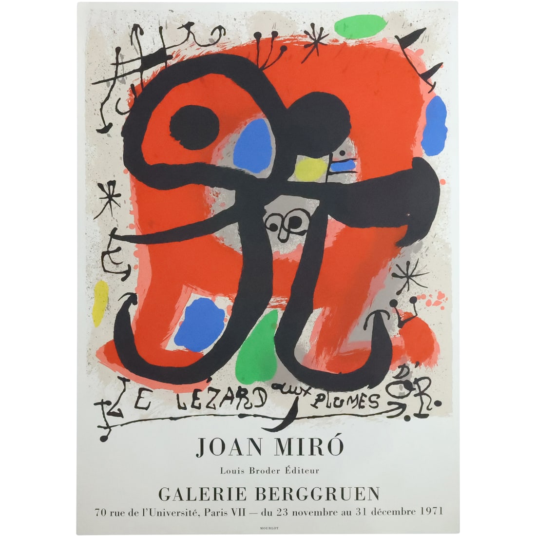 Vintage Poster: Joan Miro, Galerie Berggruen, Paris 1971, Colorful Abstract (1 of 20)