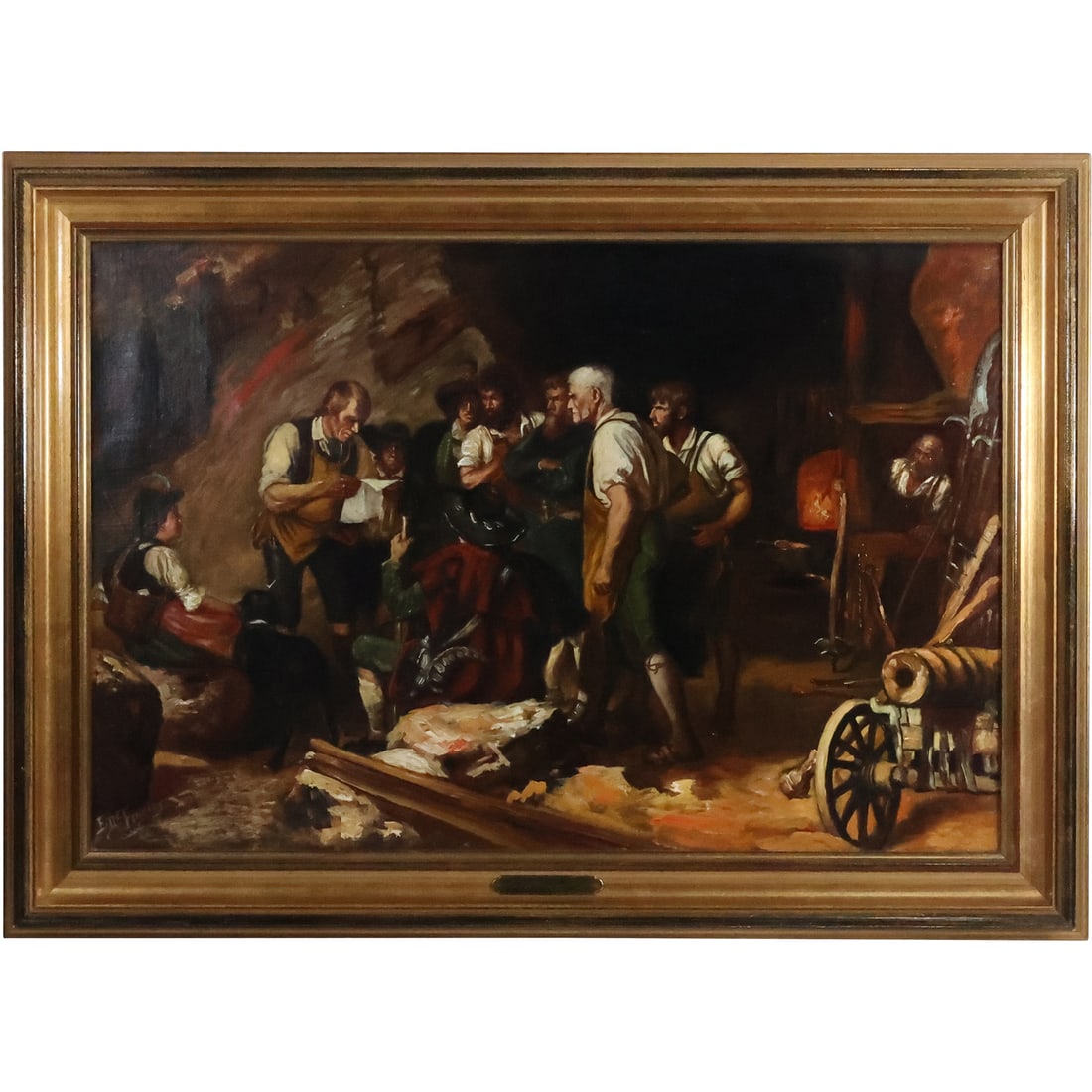 after Franz Von DeFregger by E. De Frazier, "Vor Den Aufstrand 1809 in Tirol" Oil Painting (1 of 20)