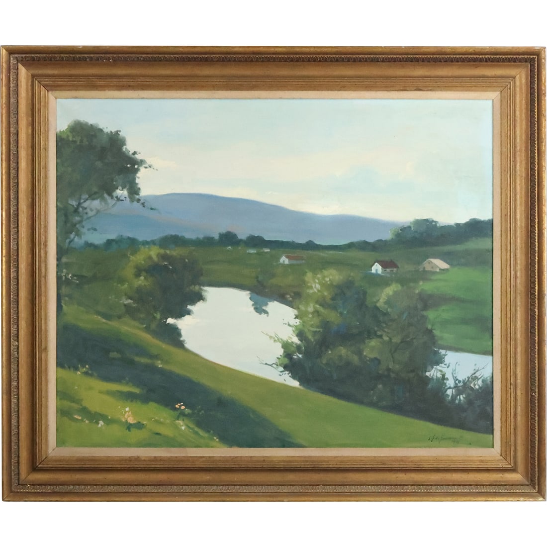 Sergio Landron De Guevaro 1936-2017 Mexican / American, Oil Painting River Valley Landscape (1 of 20)