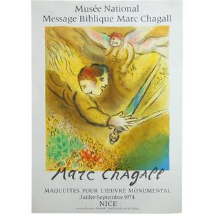 Vintage Poster: MARC CHAGALL, Musee National, September 1974, Nice: Vintage Poster: MARC CHAGALL, Musee National, September 1974, Nice. size: 30 in. x 20.75 in.