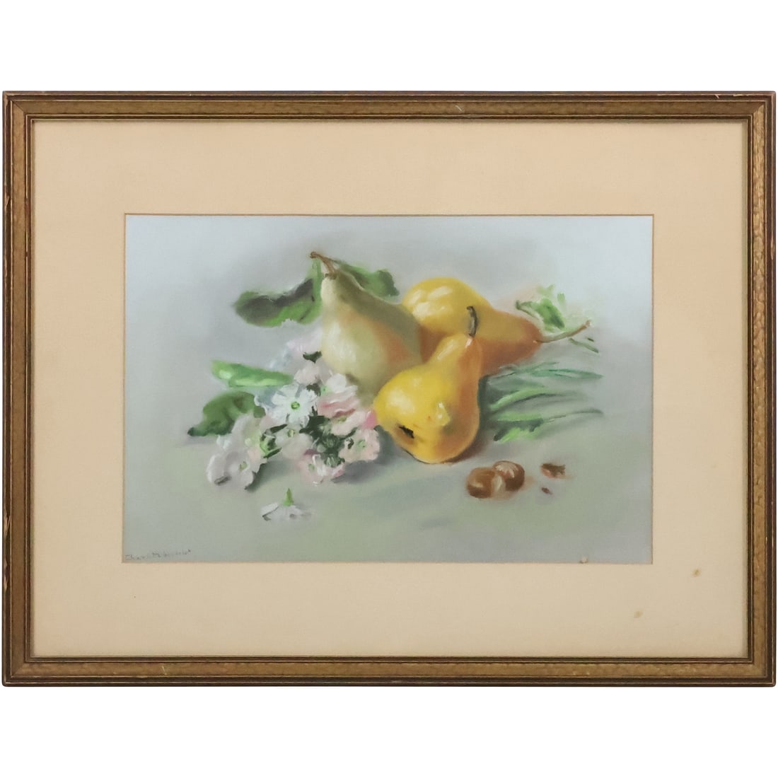 Charlotte Goodrich, Fine Quality Pastel Still Life with Pears, Signed and Framed (1 of 20)