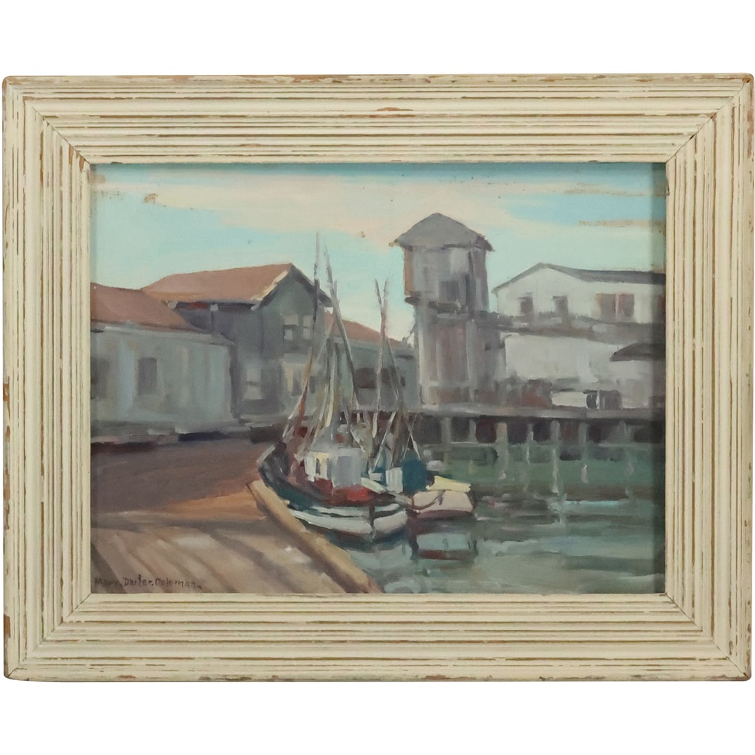 Mary Darter Coleman; 20thC. American Oil Harbor Scene Signed (1 of 20)