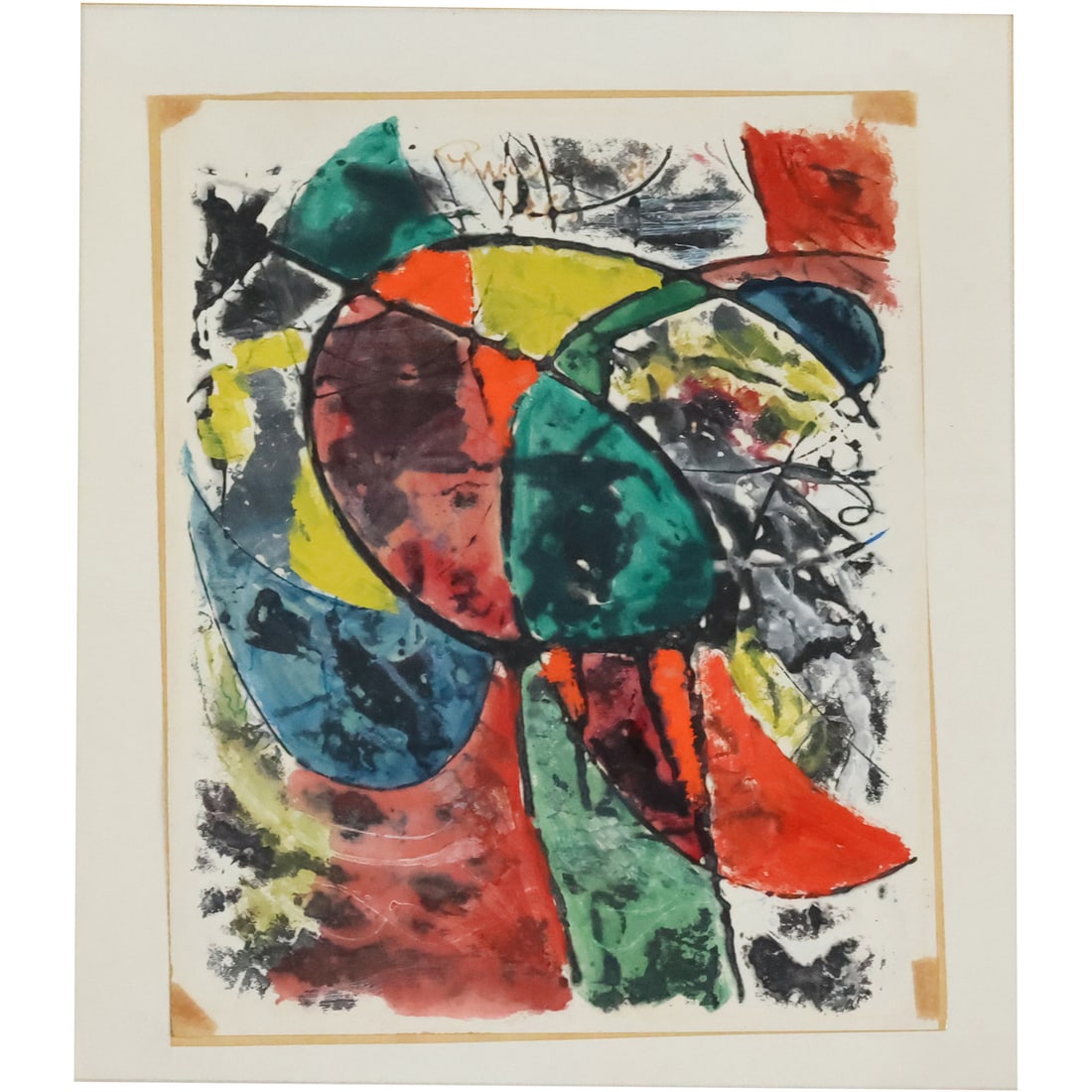 Joan Miro, attributed, Signed illegible, 1960s Mixed Media Abstract Artwork (1 of 20)