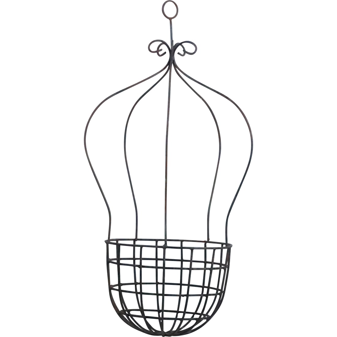 French Wire Metal Wall Mount Hanging Flower Basket 37 in. x 18.5 in. x 18.5 in. (1 of 20)