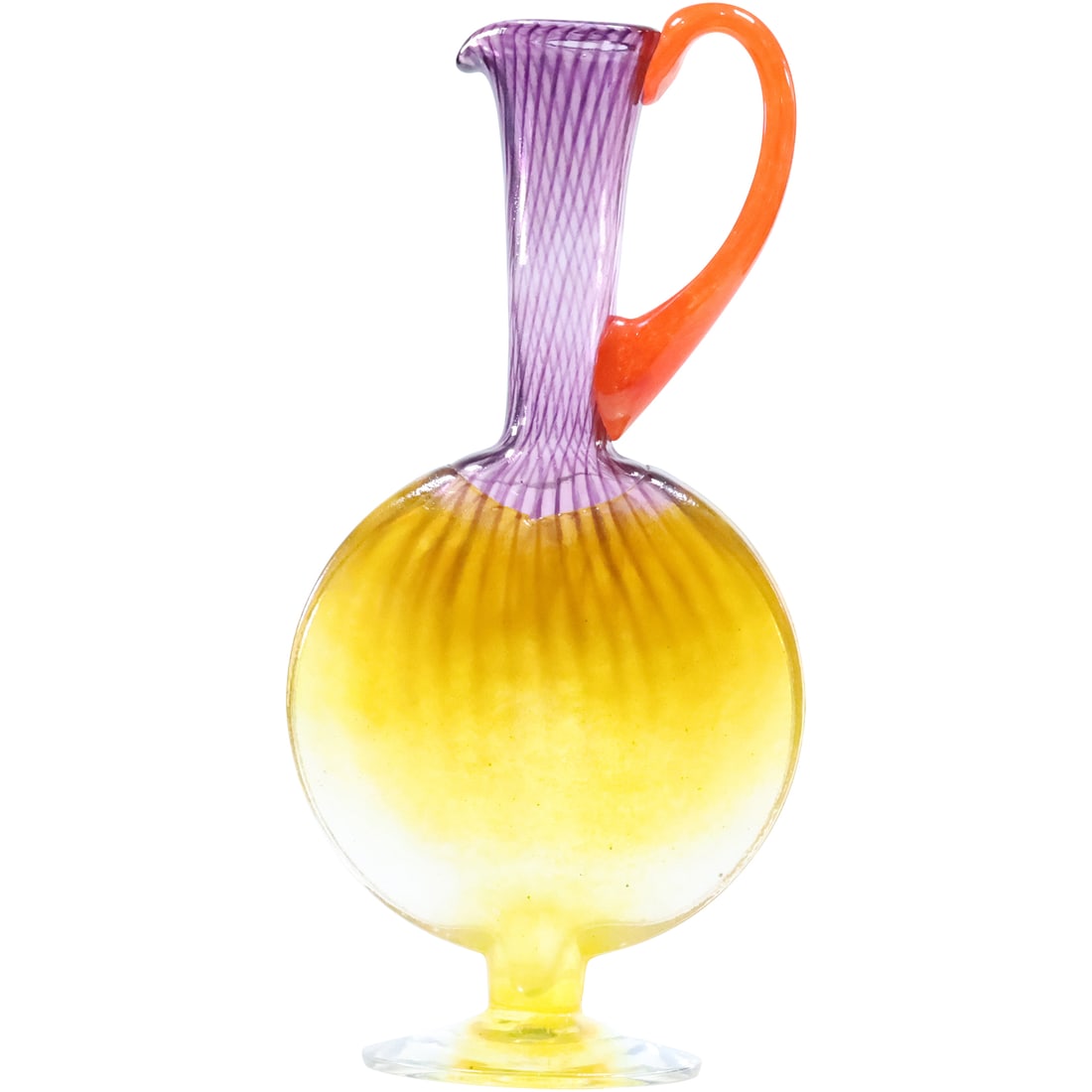 Kjell Engman 1989 'Bon Bon' Series, Kosta Boda, Amethyst and Lemon Pitcher Vase 11 in. height (1 of 20)