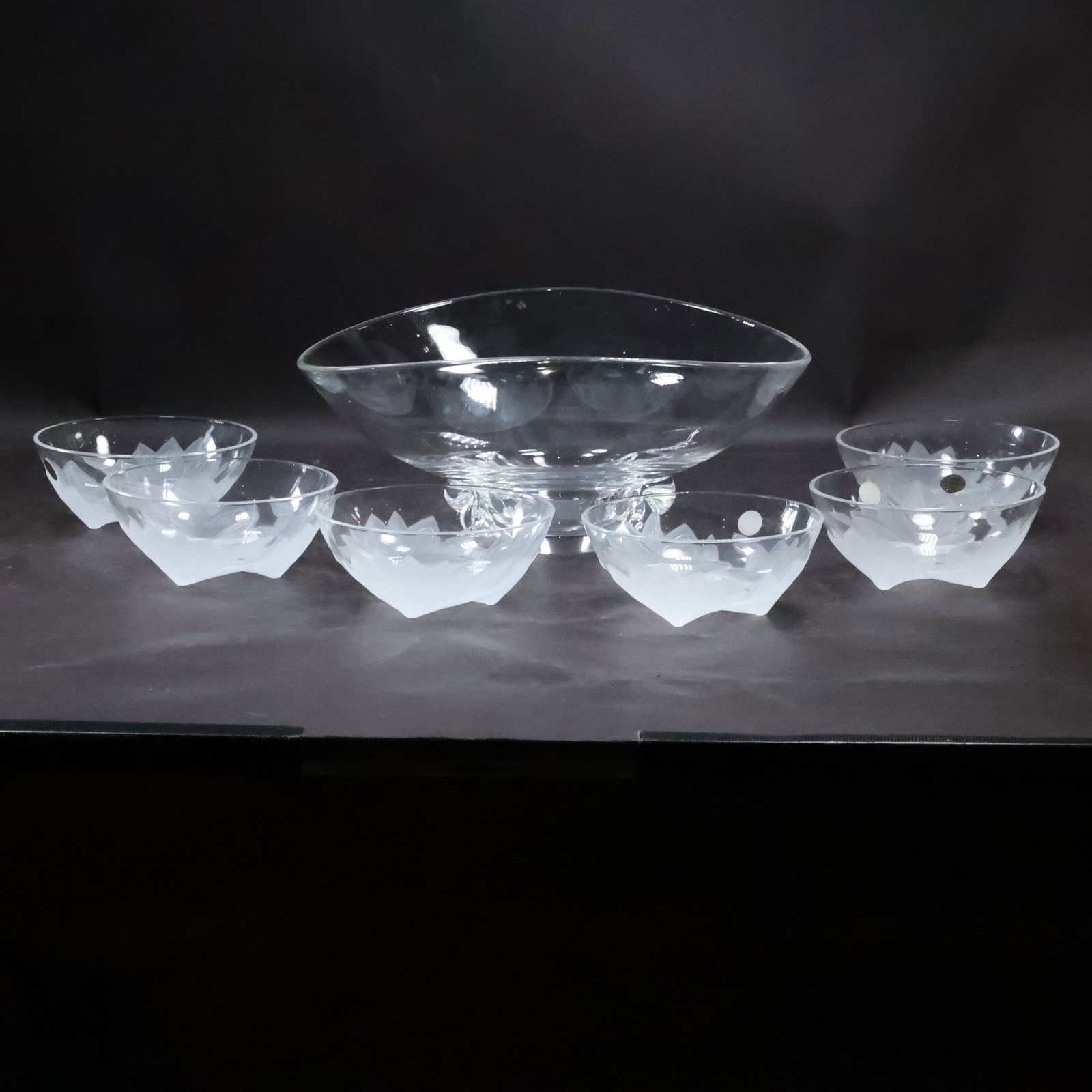 Cristal D'Arques JG Durand Florence Frosted Floral Serving Compote and Bowls (1 of 18)