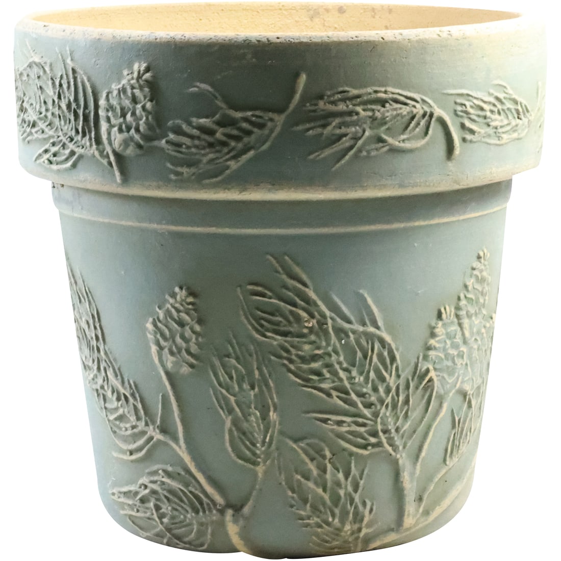 Clay Pottery Plant Pot with Embossed Red Cardinal Bird 10 in. height x 10.25 in. diameter: Clay Pottery Plant Pot with Embossed Red Cardinal Bird 10 in. height x 10.25 in. diameter. size: 10 x 10.25