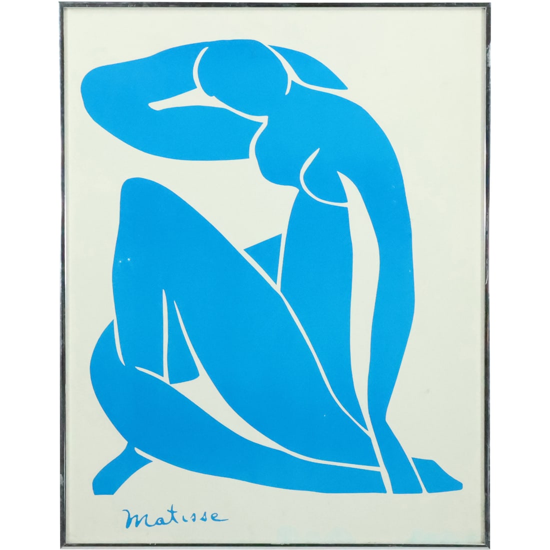 Henri Matisse "BLUE NUDE" Vintage Print in Original Frame Signed in Plate: Henri Matisse "BLUE NUDE" Vintage Print in Original Frame Signed in Plate. size: 28 x 22, 28.25 x 22.25 outside frame