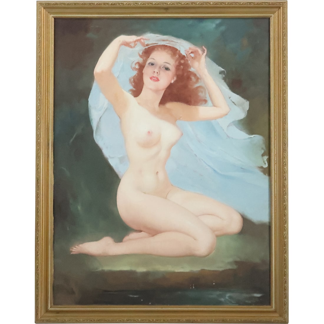 Maria Szantho, 1897-1998 Hungary, Oil on Canvas Painting Nude Woman Holding Drape: Maria Szantho, 1897-1998 Hungary, Oil on Canvas Painting Nude Woman Holding Drape. Signed, Original frame. Well Listed Hungarian Artist. size: 32 x 24, 35 x 27 outside frame. ASKart: Maria Szantho (18