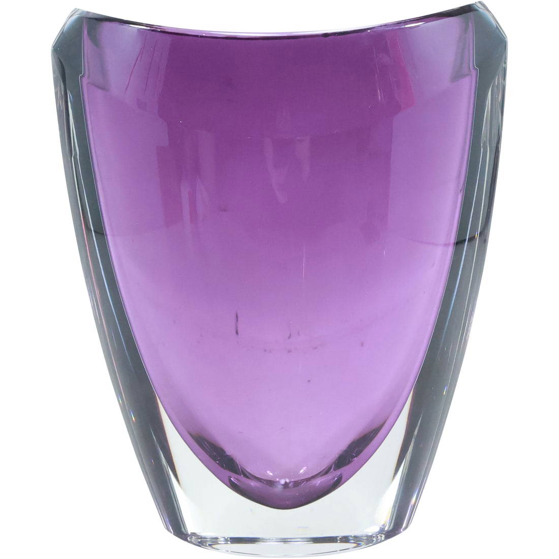 Signed Waterford Purple Amethyst Crystal Glass Vase 8 Inches Height X 6