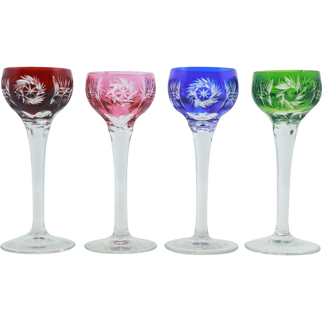 [4] Bohemian Multi Colors Cut Glass Crystal Stemware Glasses (1 of 20)
