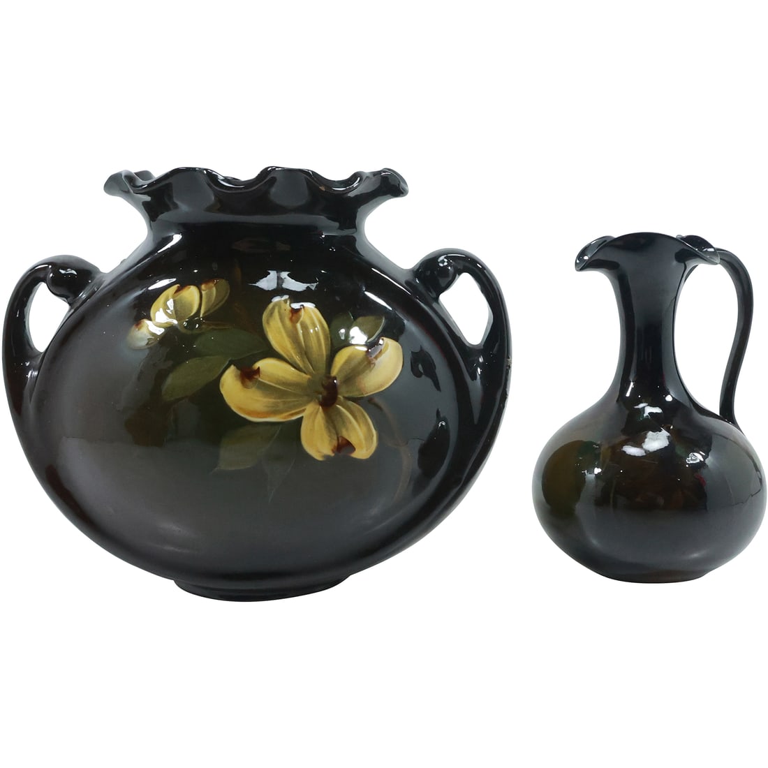 [2] Arts and Crafts Rookwood Pottery Pitcher and Louisa Weller Double Handles Vase (1 of 20)
