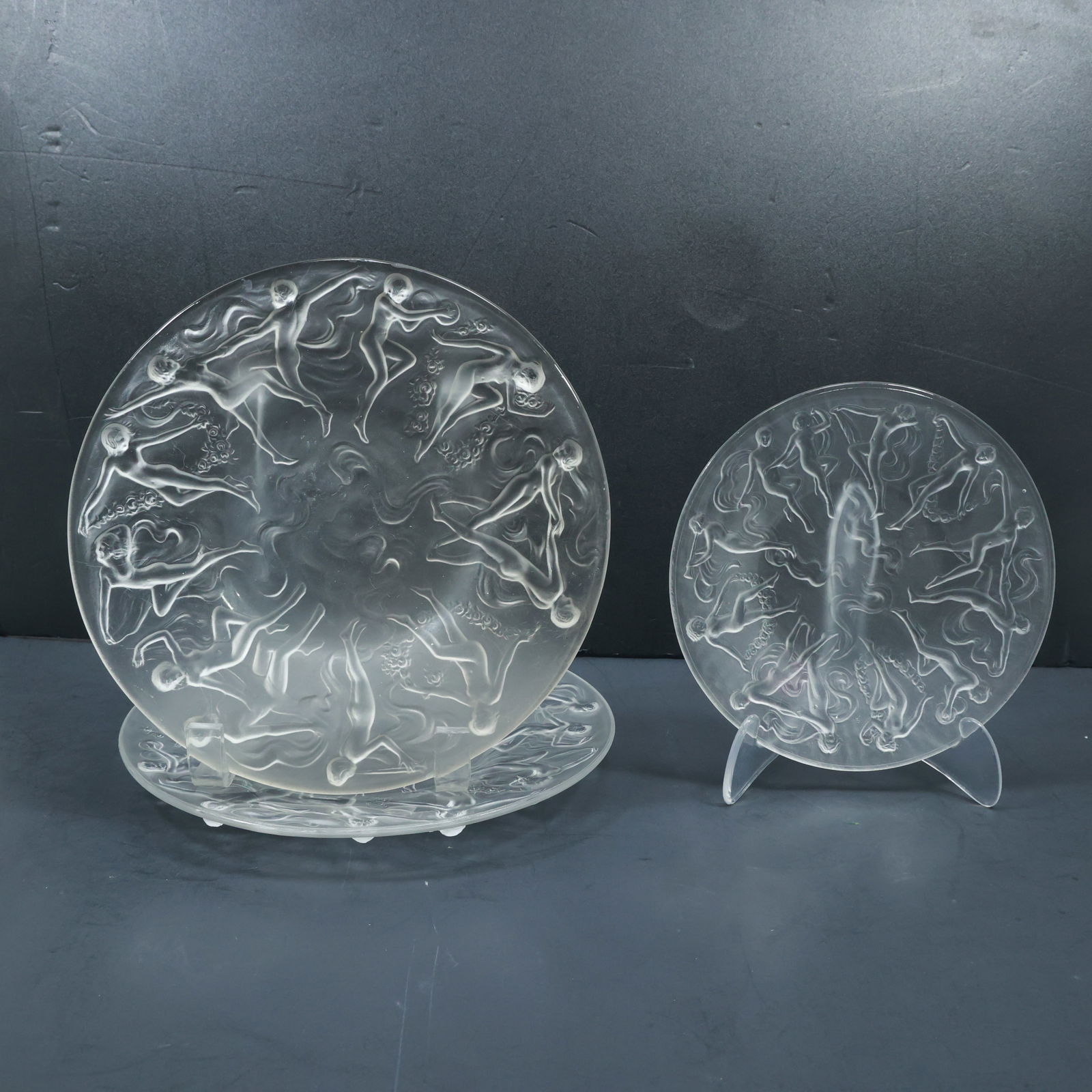 Set of 3 Consolidated Glass Co. Dancing Nymphs Art Deco Plates 8.25 in. & 6.5 in. diameters (1 of 20)