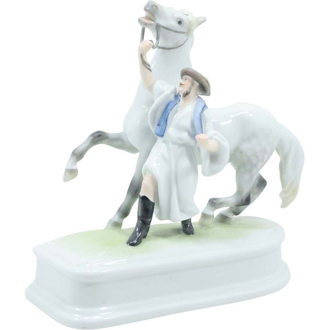 Herend Hungary Fine Porcelain Grouping Horse with Trainer 8 inches height x 8 in. wide (1 of 17)