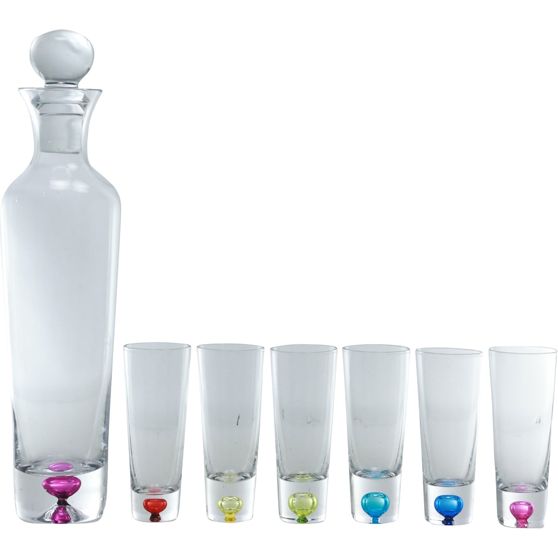 "Crayon" Crystal Glass Liquor Decanter Set  Vintage Style of Block Decanter Double Shot Glasses (1 of 19)