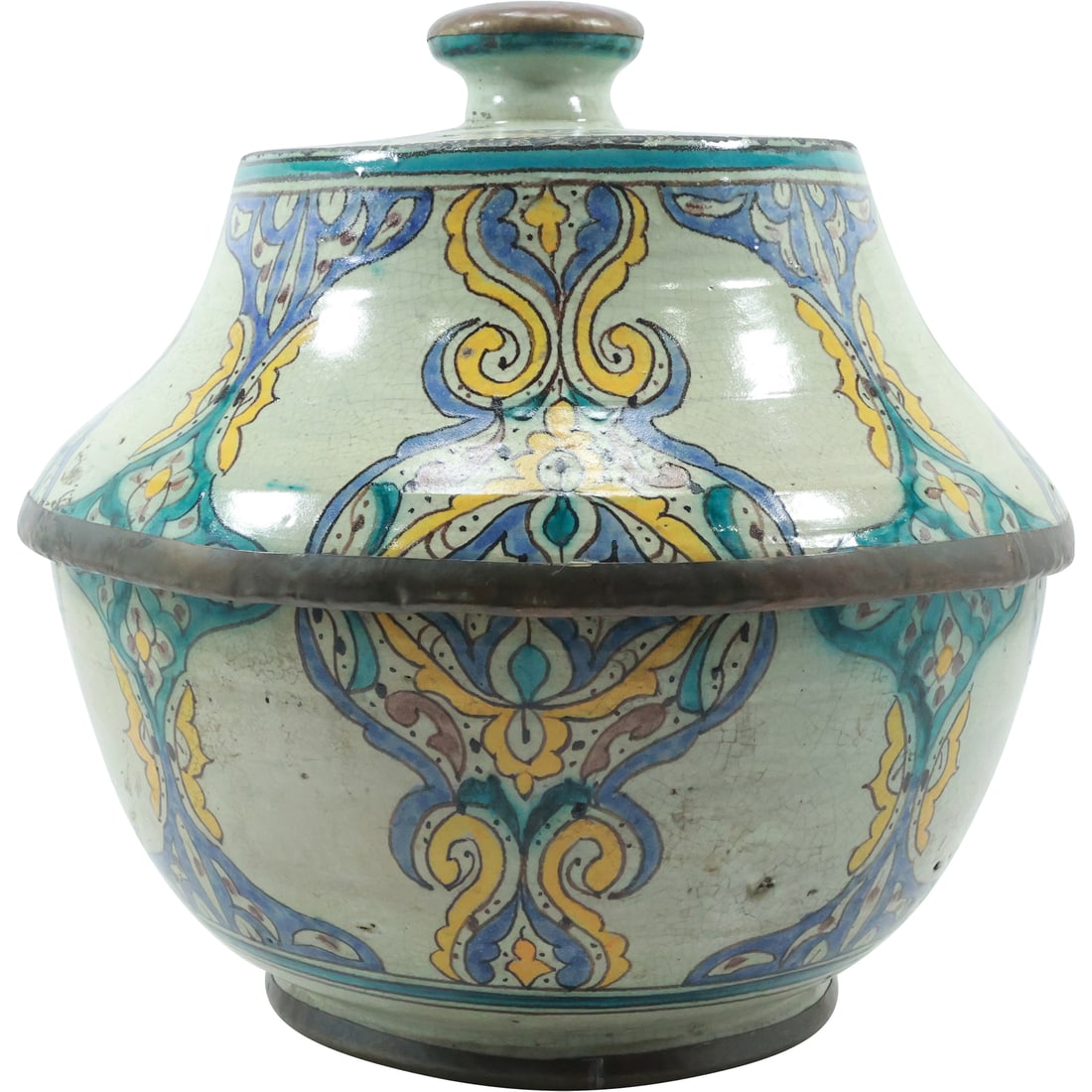 Majestic Heritage: 19th-Century Moroccan Jobbana from Fez or Meknes covered bowl (1 of 20)