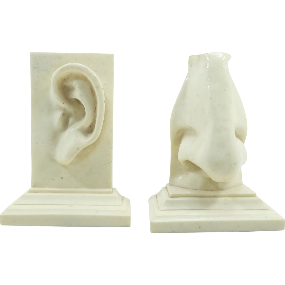 Surreal "Ear and Nose" Pop Art Sculpture Bookends in hard composition 8.5 in. x 6.5 in. (1 of 19)