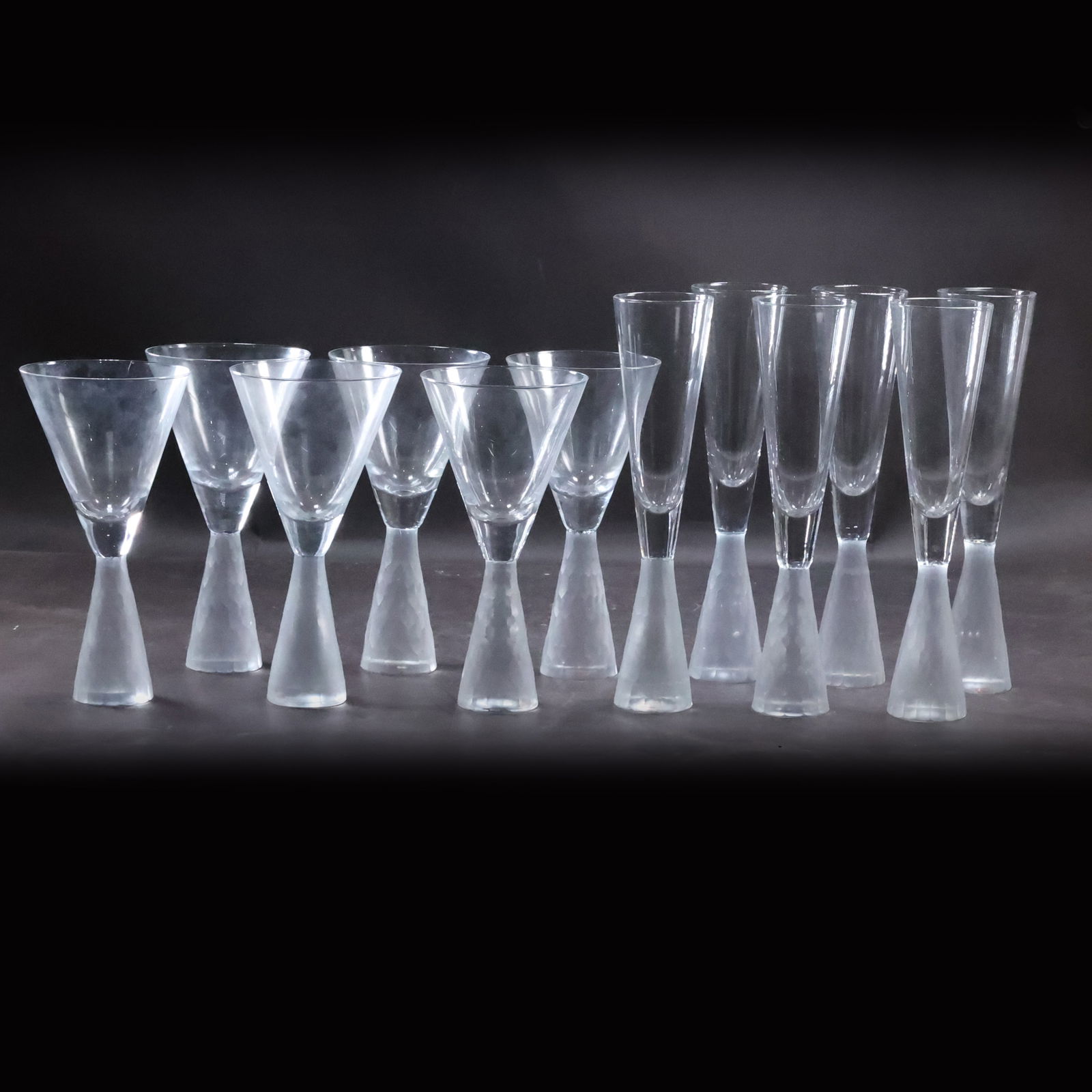 [12] Roost San Francisco Vine Goblets Glasses Frosted Stems in 2 Sizes (1 of 15)
