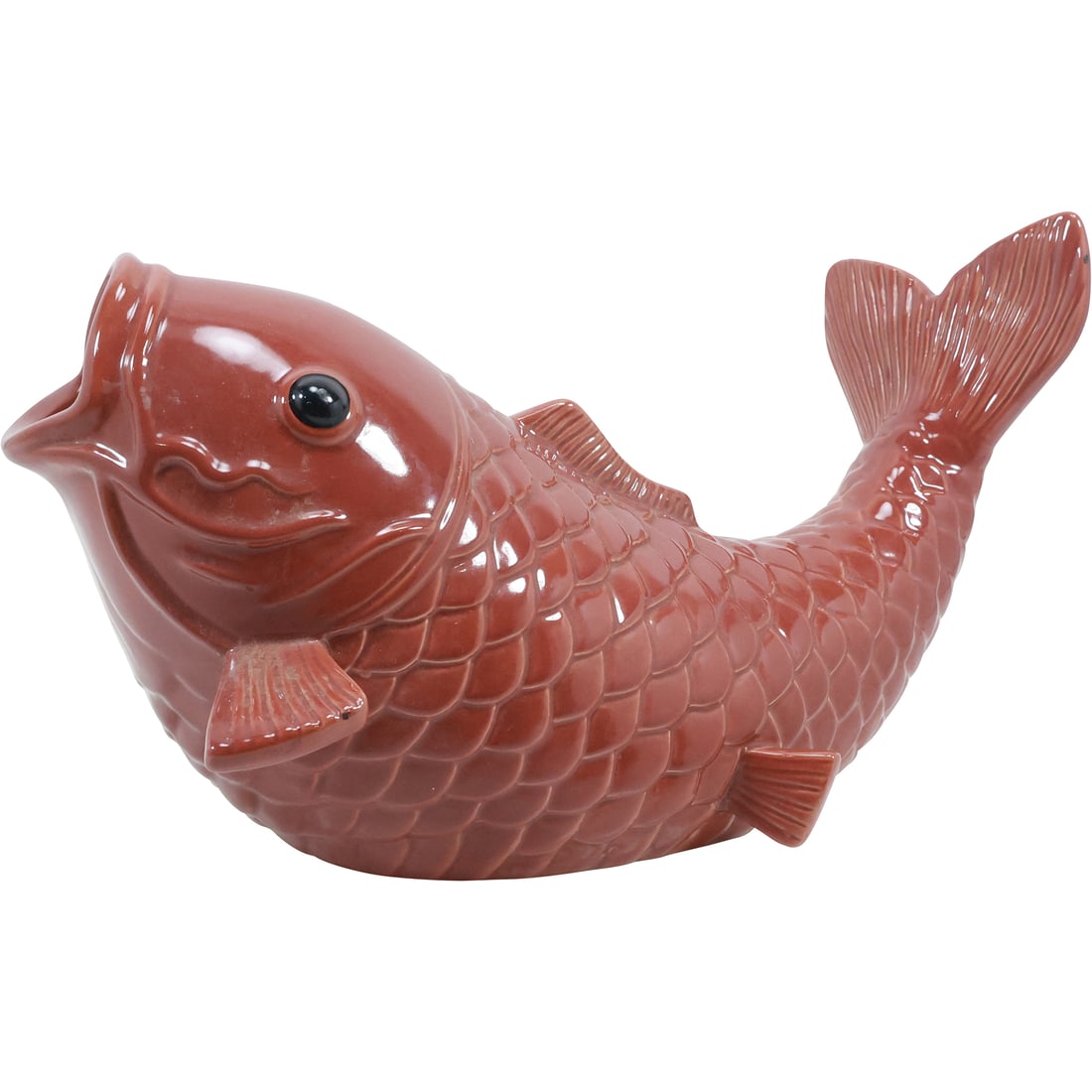 Large Ceramic Pottery Tropical Koi Fish Vase 7.75 in., height x 14 in. length (1 of 17)