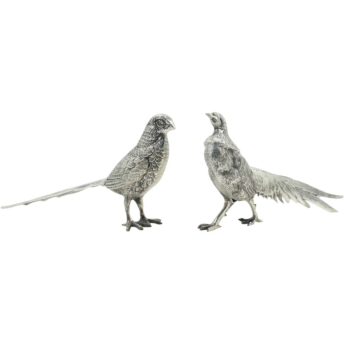 [2] Silver Plated Pheasant Bird Figures 11.5 inches lengths (1 of 20)