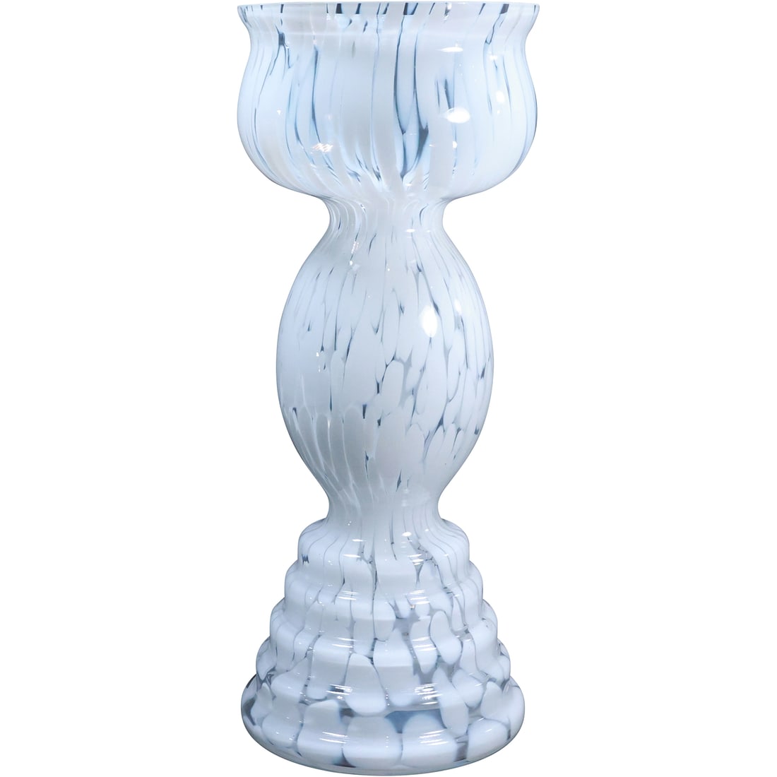 Mid-Century Modern Large White Art Glass Sculpture Shaped Vase 15.75 in. height (1 of 20)