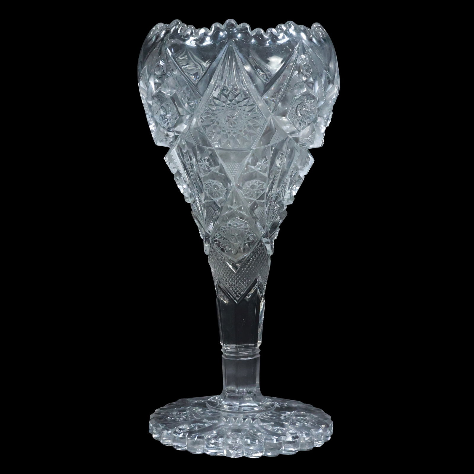 Vintage Imperial Glass Crystal Tulip Vase 12.5 inches height (1 of 18)