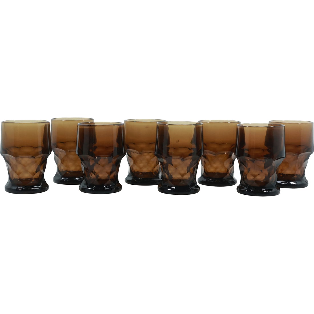 8 Vintage Cambridge Georgian Smoke Glass Honeycomb Tumblers Barware: 8 Vintage Cambridge Georgian Smoke Glass Honeycomb Tumblers Barware. size: 5 in. x 3.5 in.