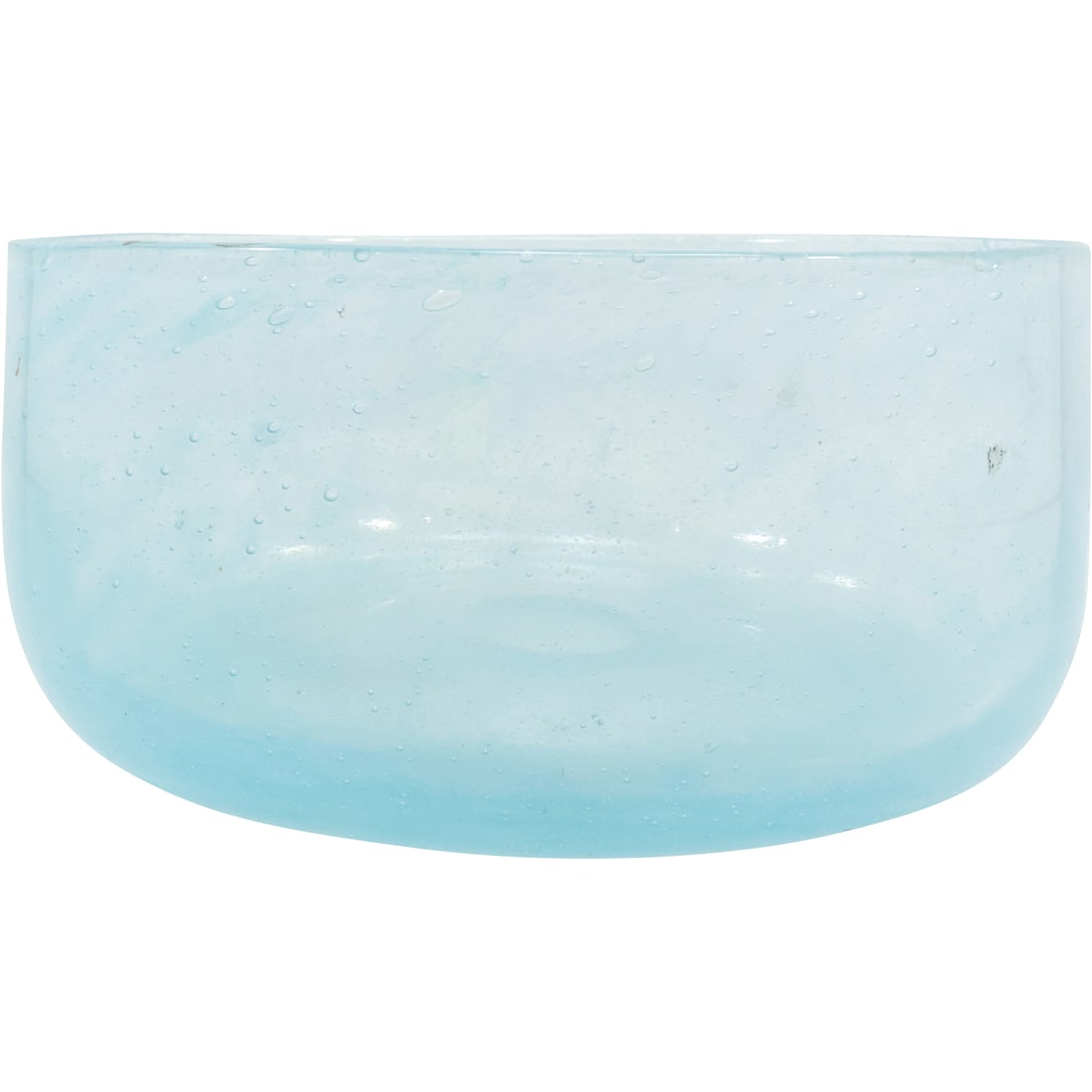 Light Blue Glass Hand Blown Bowl with Bubbles 8.25 in. diameter: Light Blue Glass Hand Blown Bowl with Bubbles 8.25 in. diameter. size: 4x8.25