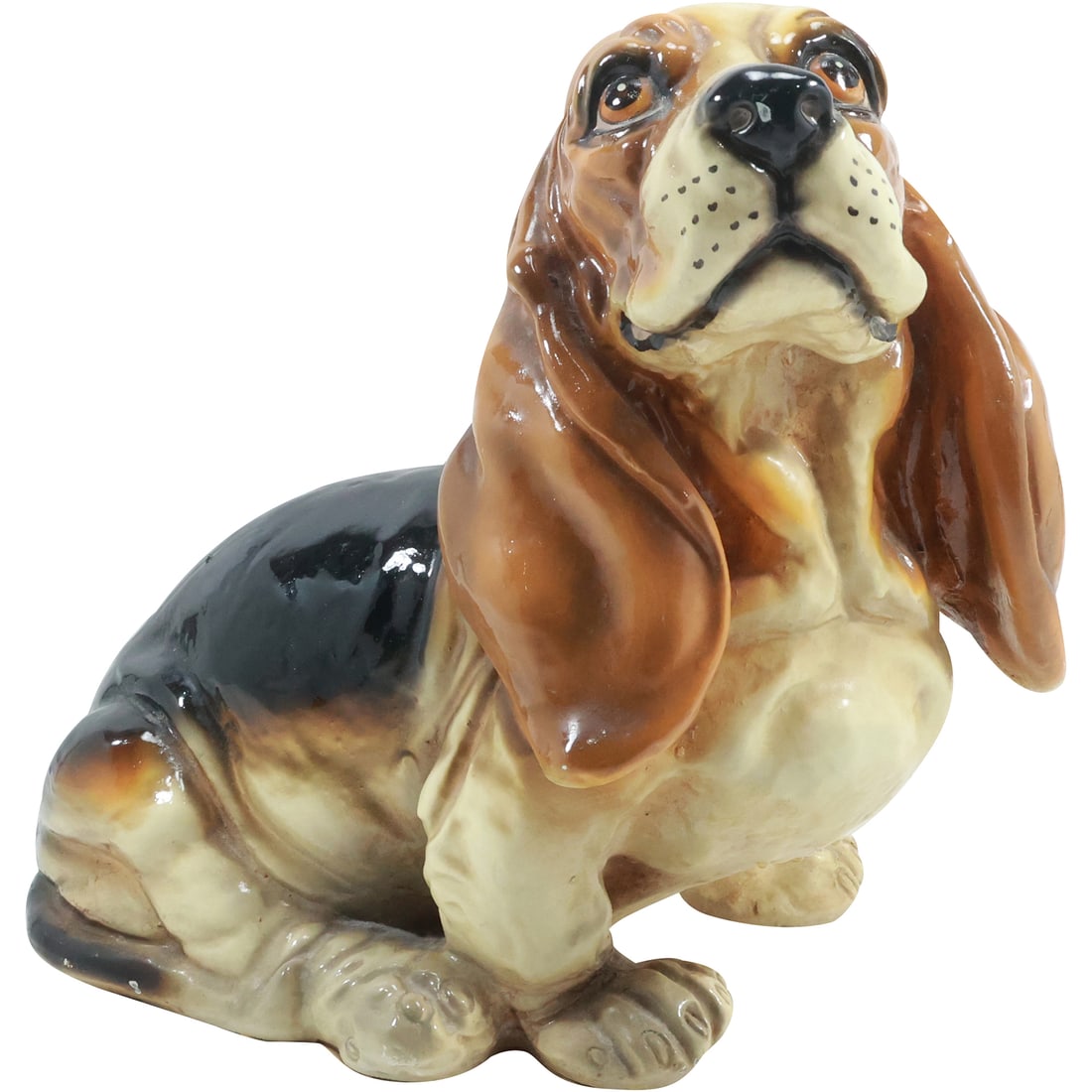 Vintage Basset Hound Dog Figure Statue in Hard Plaster Composition 13 in. height x 14 in. length (1 of 20)
