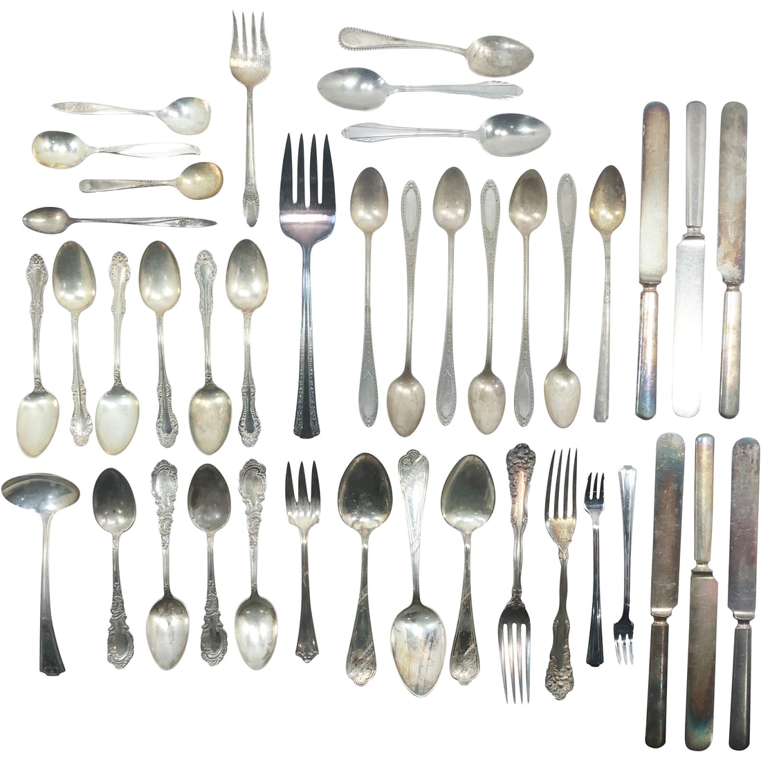 41 Pieces Assorted Silver Plate Flatware - Various Patterns - See Pictures for Item Count (1 of 20)