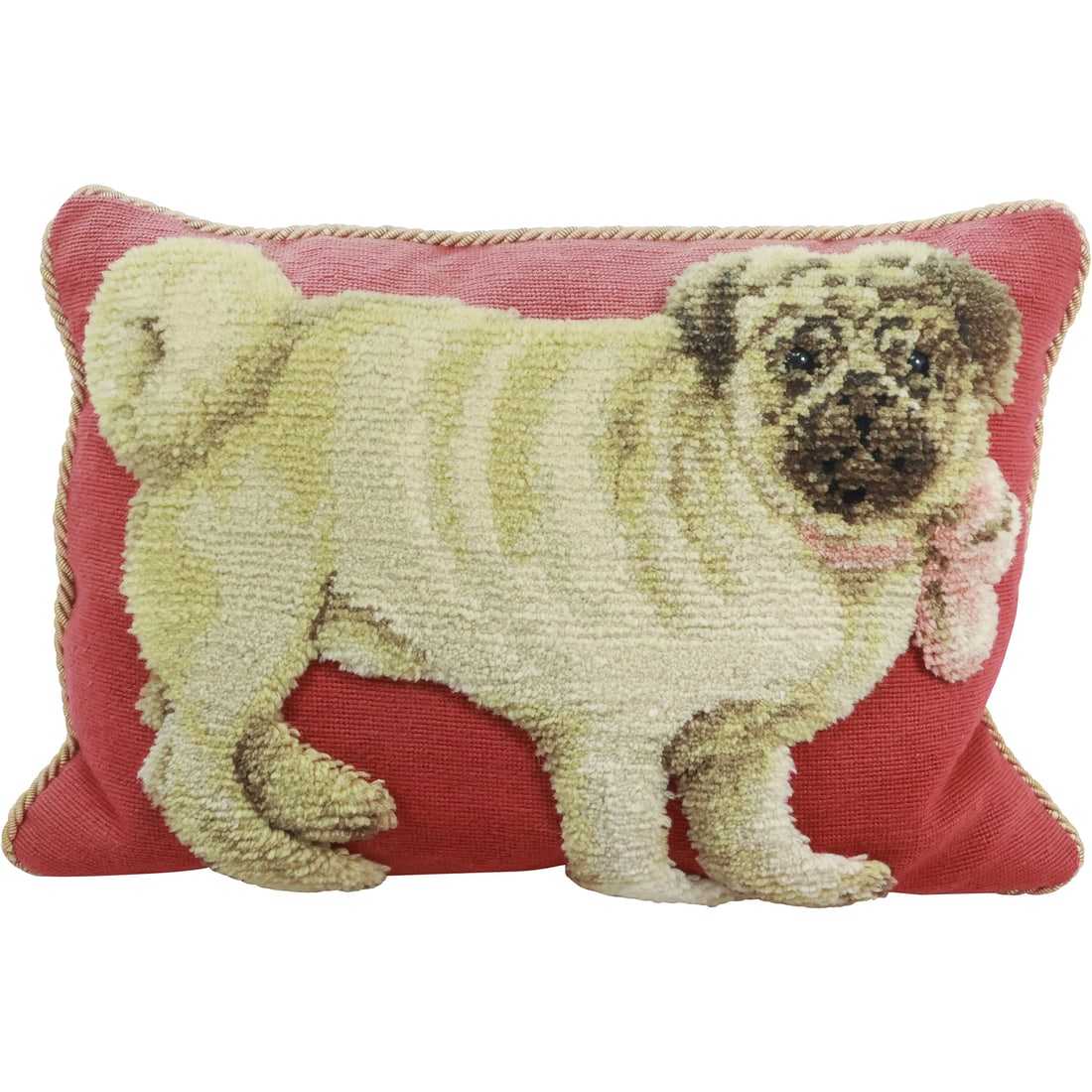 PUG DOG Embroidered Pillow 14 in. x 21 in.: PUG DOG Embroidered Pillow 14 in. x 21 in. size: 14x21