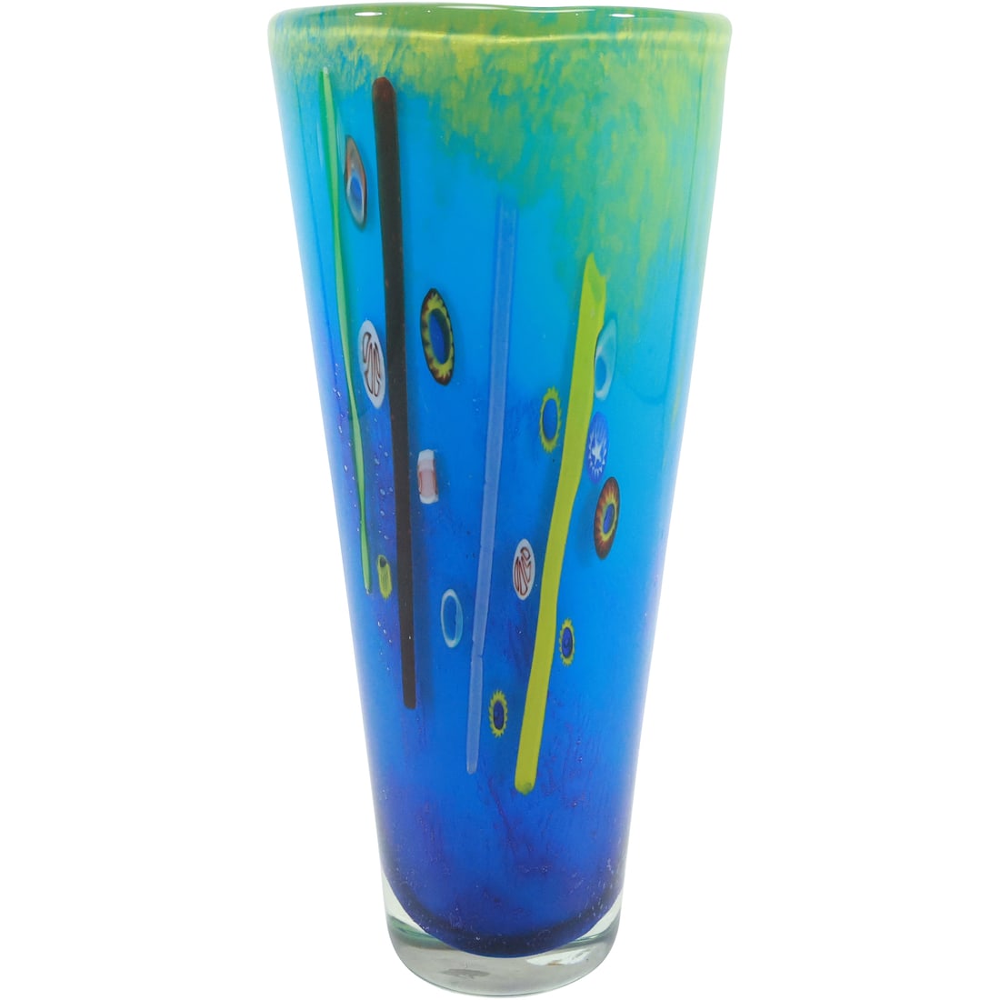 Dino Marten attributed Tall Blue Murano Art Glass Vase 11.5 inches height (1 of 16)