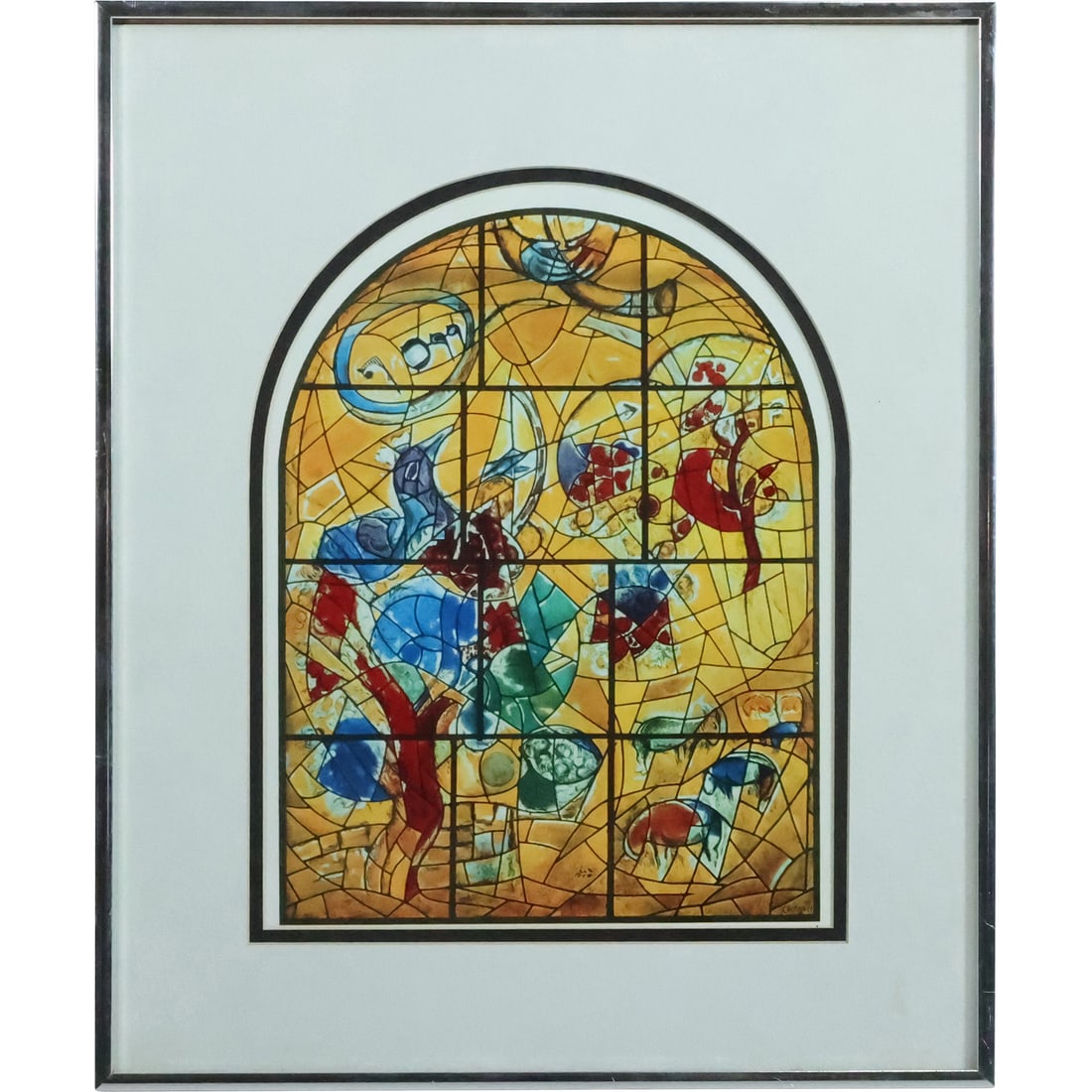 Marc Chagall "Jerusalem Windows" Lithograph, Framed. Signed in Plate (1 of 20)