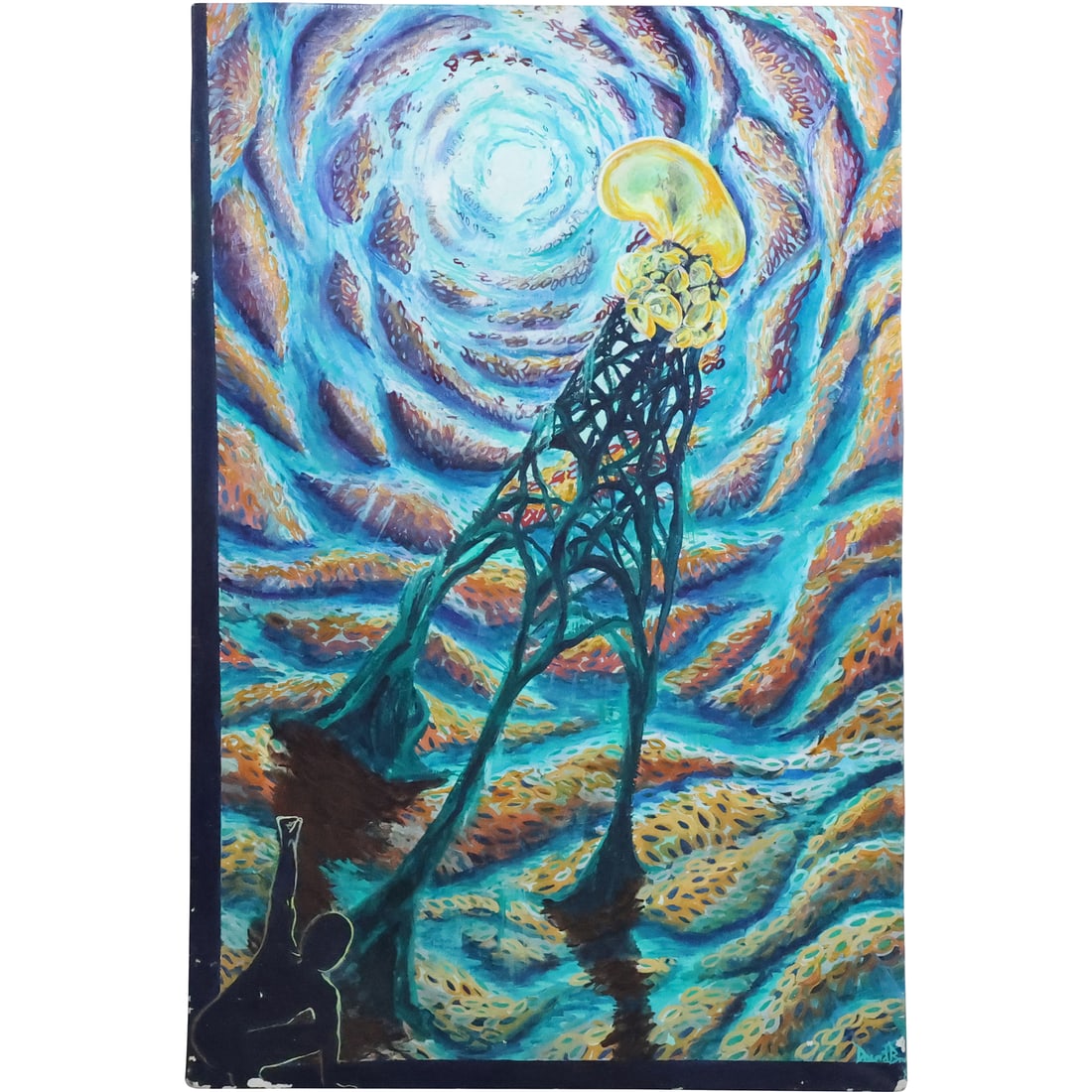 David Brooks 1989, 20th C. Surrealism Oil Painting on Canvas: David Brooks 1989, 20th C. Surrealism Oil Painting on Canvas . size: 34 x 22