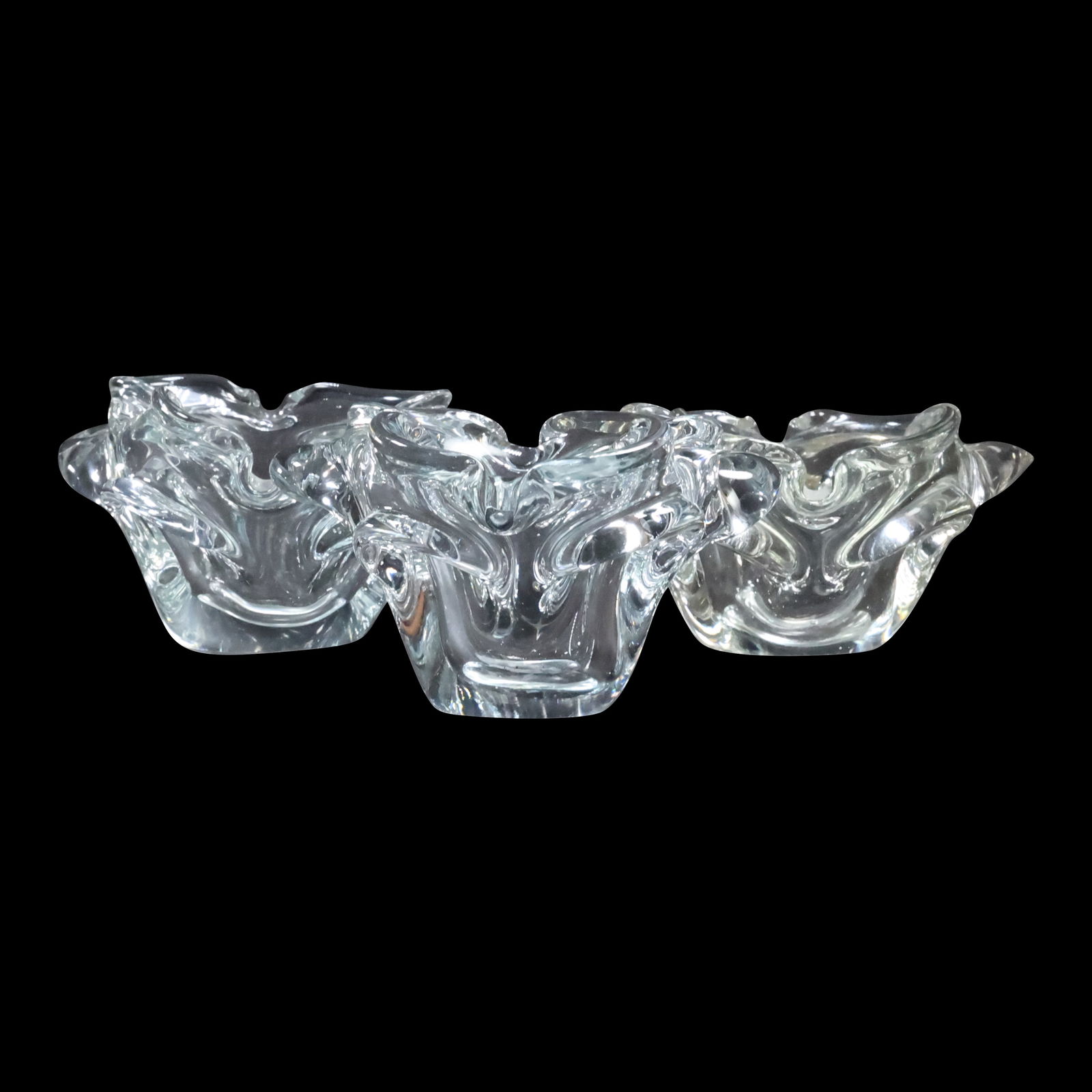 [3] Clear Crystal Murano Glass Organic Form Candle Holders 3.5 in. x 6.5 in. x 7.75 in. (1 of 20)