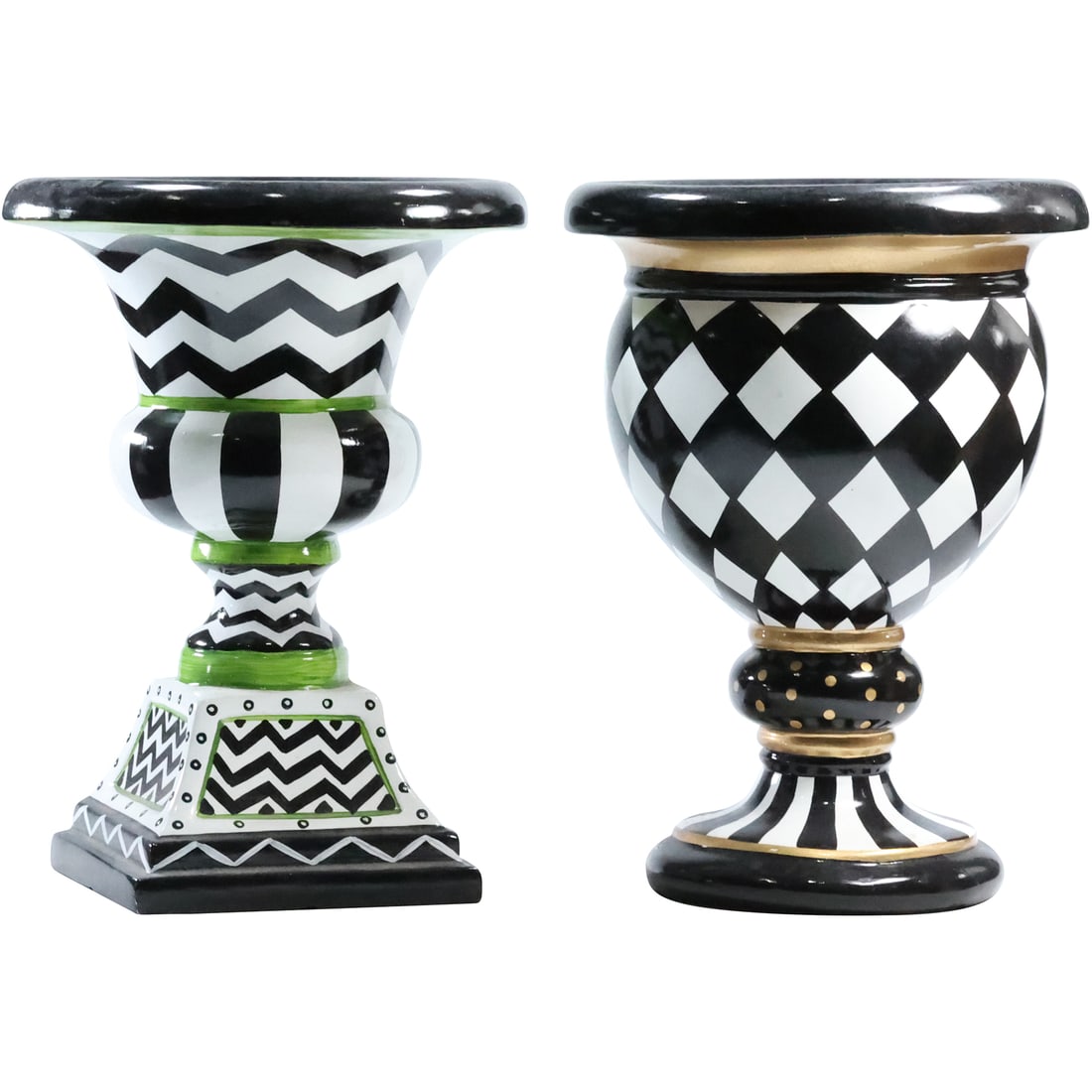 [2] Whimsical Decorated Table Top Urn Planters 11 inches heights x 8.25 in. wide (1 of 20)