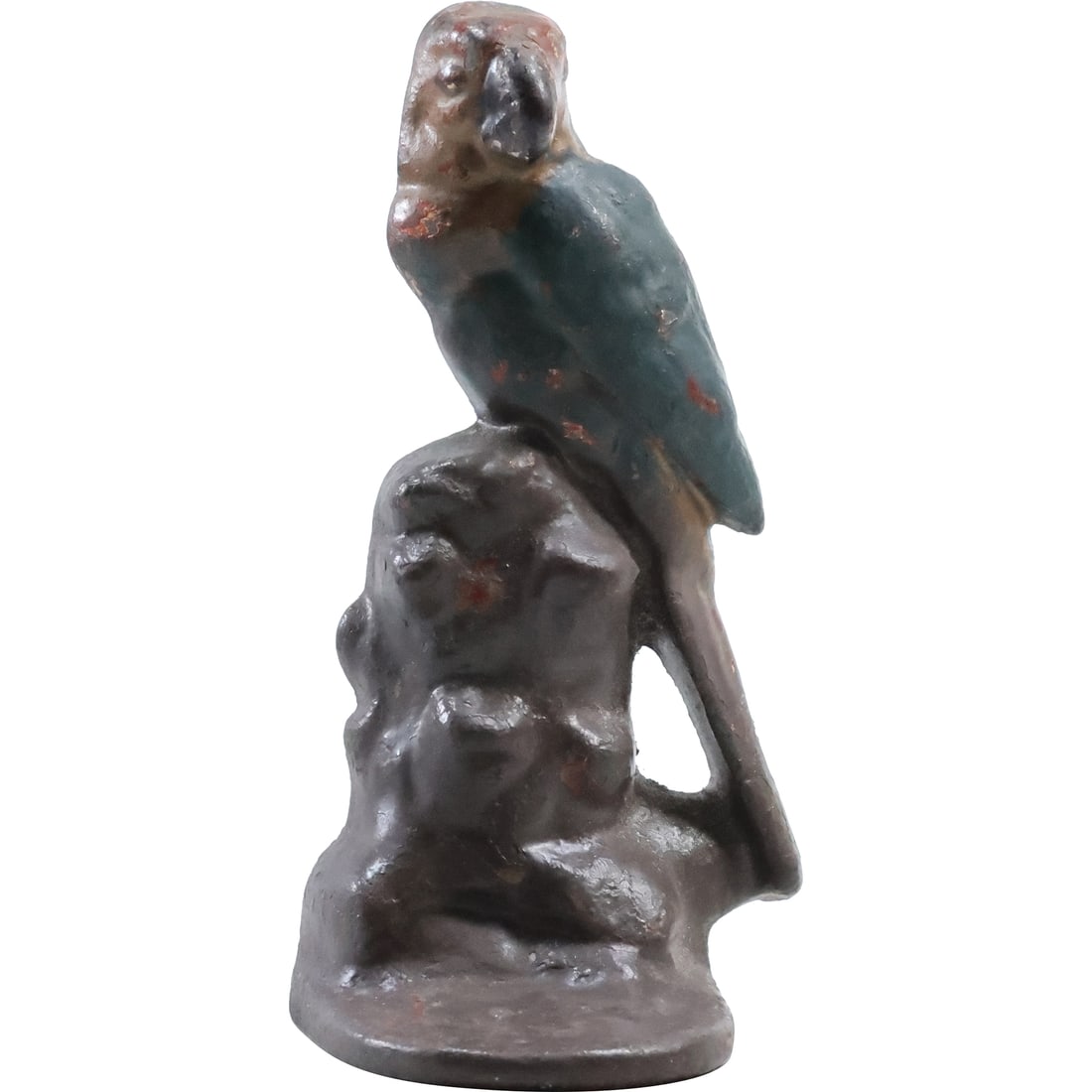 Antique Cast Iron Parrot Bid Figure Doorstop in Original Paint Finish 6.5 in. height: Antique Cast Iron Parrot Bid Figure Doorstop in Original Paint Finish 6.5 in. height . size: 6.5 in. x 3.25 in. x 3 in.