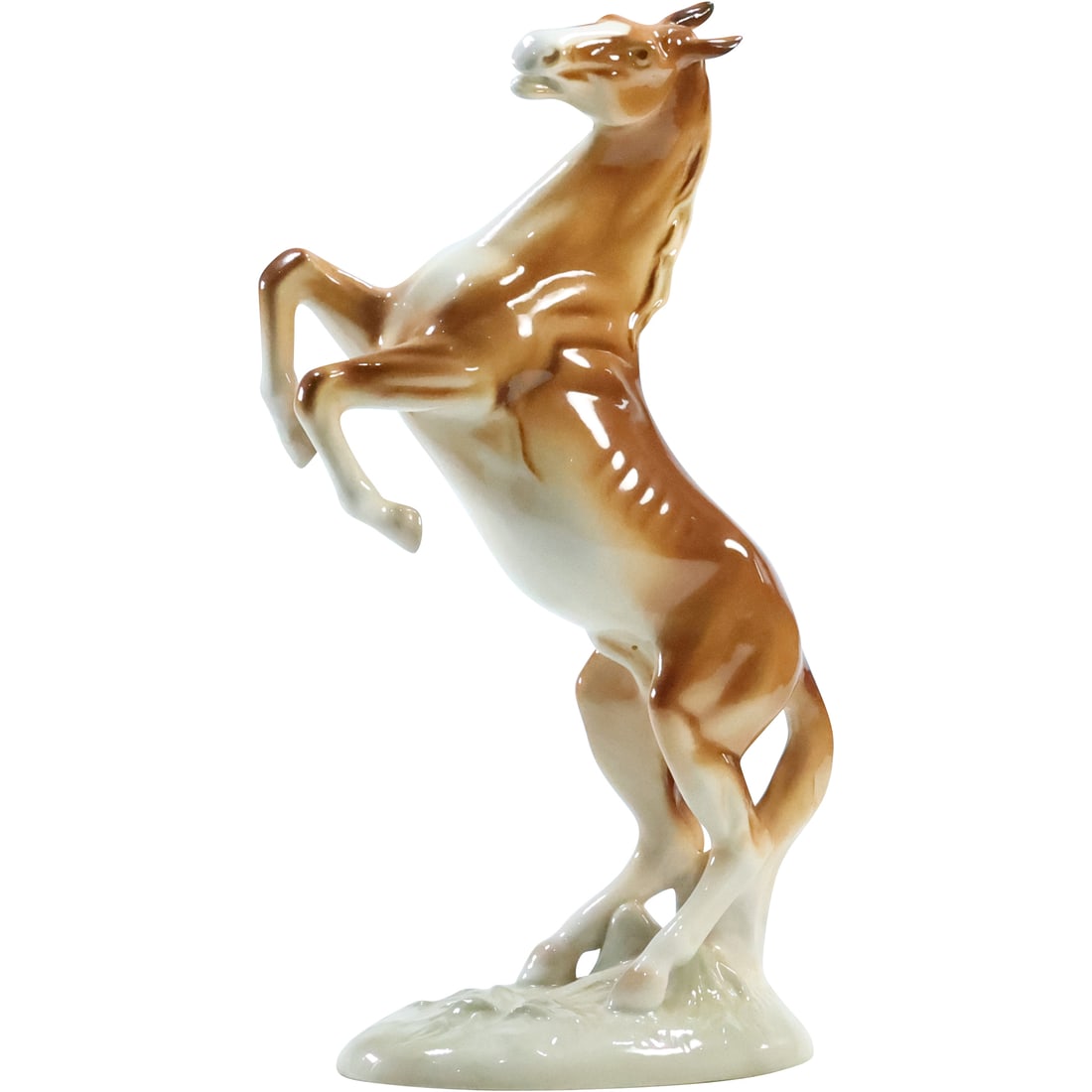 Vintage Royal Dux Fine Porcelain Rearing Stallion Horse Statue 12.25 in. height: Vintage Royal Dux Fine Porcelain Rearing Stallion Horse Statue 12.25 in. height. size: 12.25 in. x 7.5 in. x 4 in.
