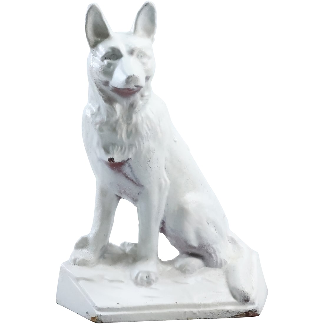 Cast Iron German Shepard Dog Figurative Doorstop in White Paint Finish (1 of 20)