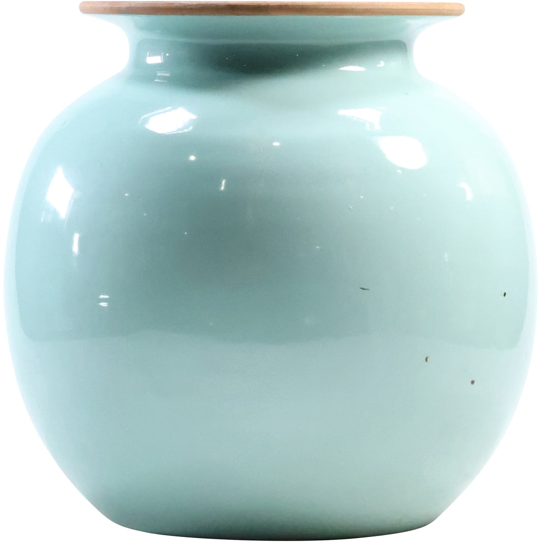 Celadon Pottery Vase 8 in. height x 7 in. wide: Celadon Pottery Vase 8 in. height x 7 in. wide. size: 8 x 7