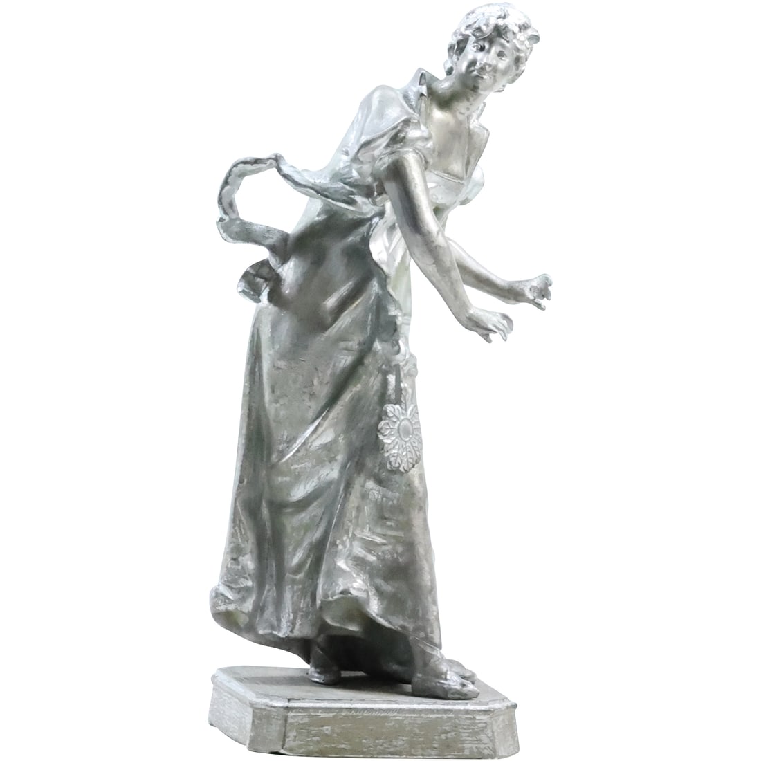 19th C. Cast Metal Spelter Victorian Maiden Statue 10.5 in. height (1 of 20)