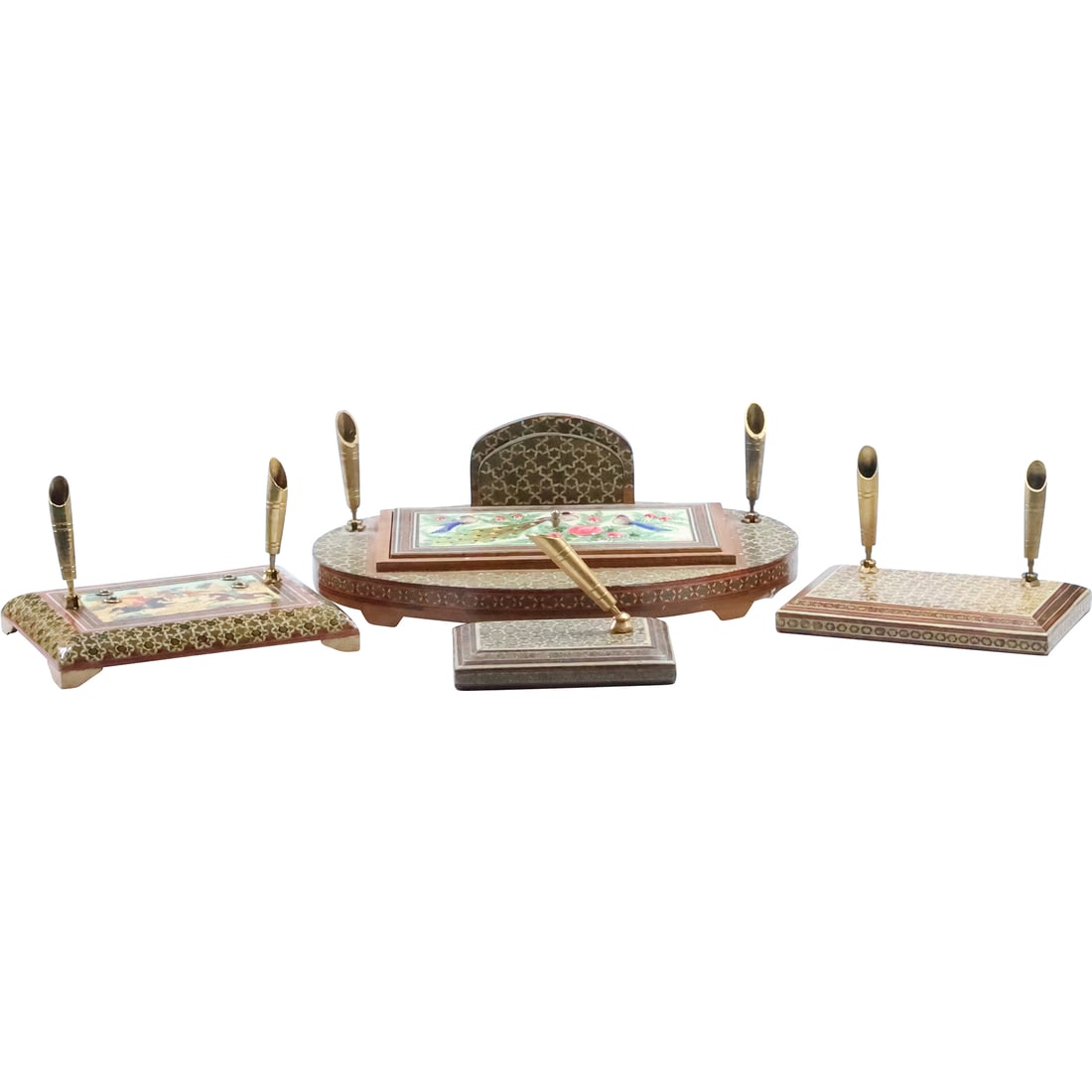 4 Assorted Persian Design Desk Top Pen Holders: 4 Assorted Persian Design Desk Top Pen Holders. size: between .75 x 4.25 x 3 and 3 x 10 x 6.75
