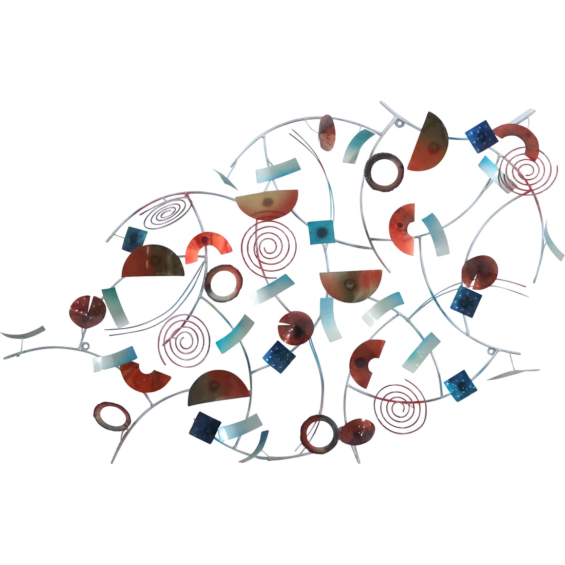 Modernist Brutalist Design Metal Wall Kaleidoscope Sculpture 28.5 in. x 46 in. (1 of 20)