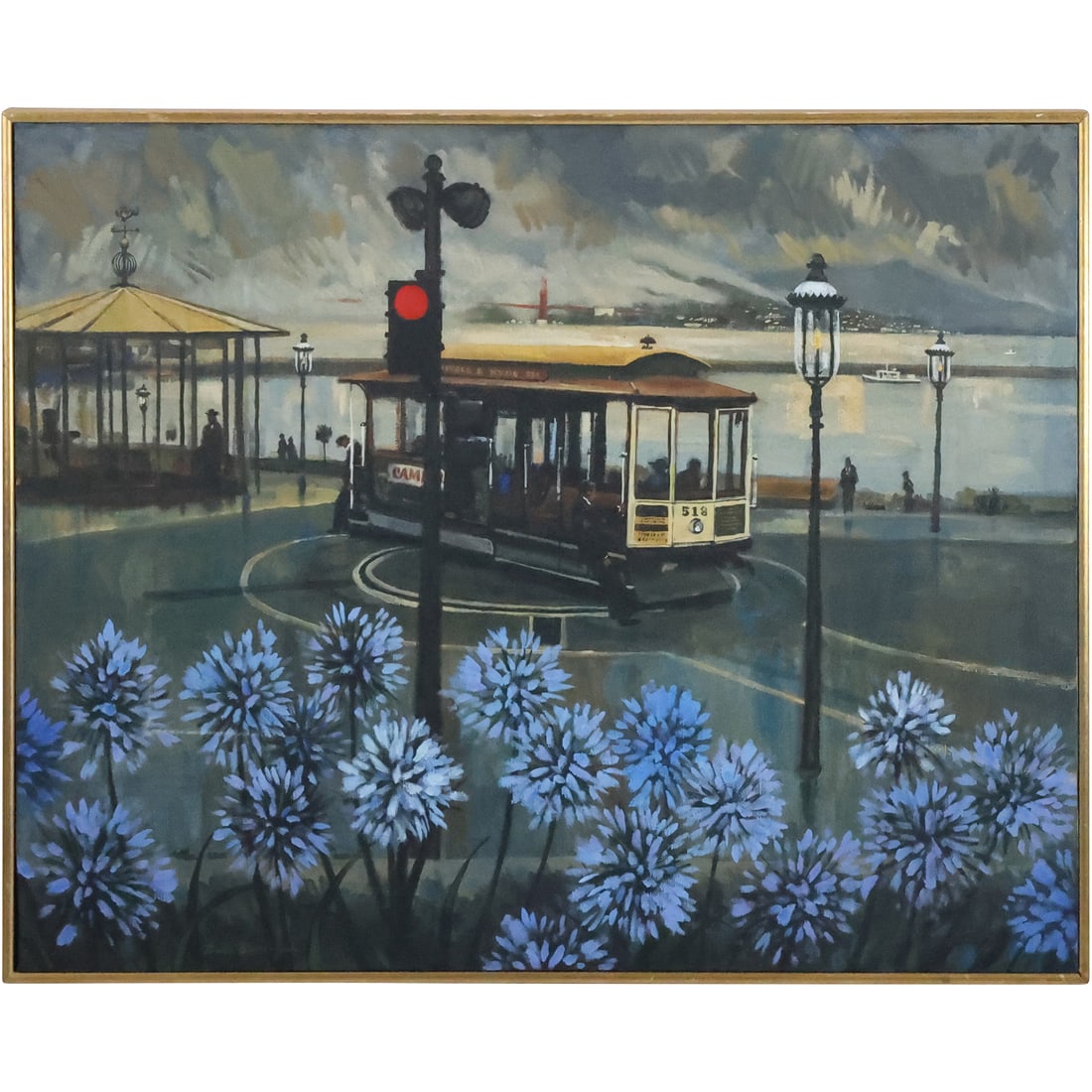 Bruce Bomberger, American, Oil on Canvas Painting, Trolley Car in Landscape (1 of 20)