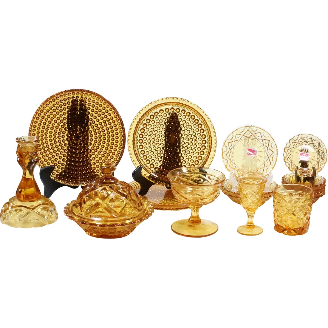 38 Pieces Vintage VIKING Amber Glass Assorted Plates, Dishes, Glasses (1 of 20)